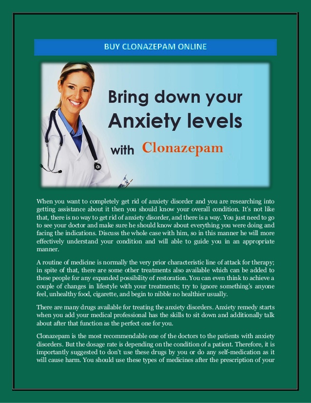 Clonazepam se vende sin receta medica — precio en línea